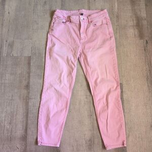 White House Black Market WHBM The Skinny Ankle Zip Zipper Jeans Pink Size 6